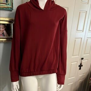 Cozy Hooded Pullover Sweatshirt - Burgundy Scuba XL #DD